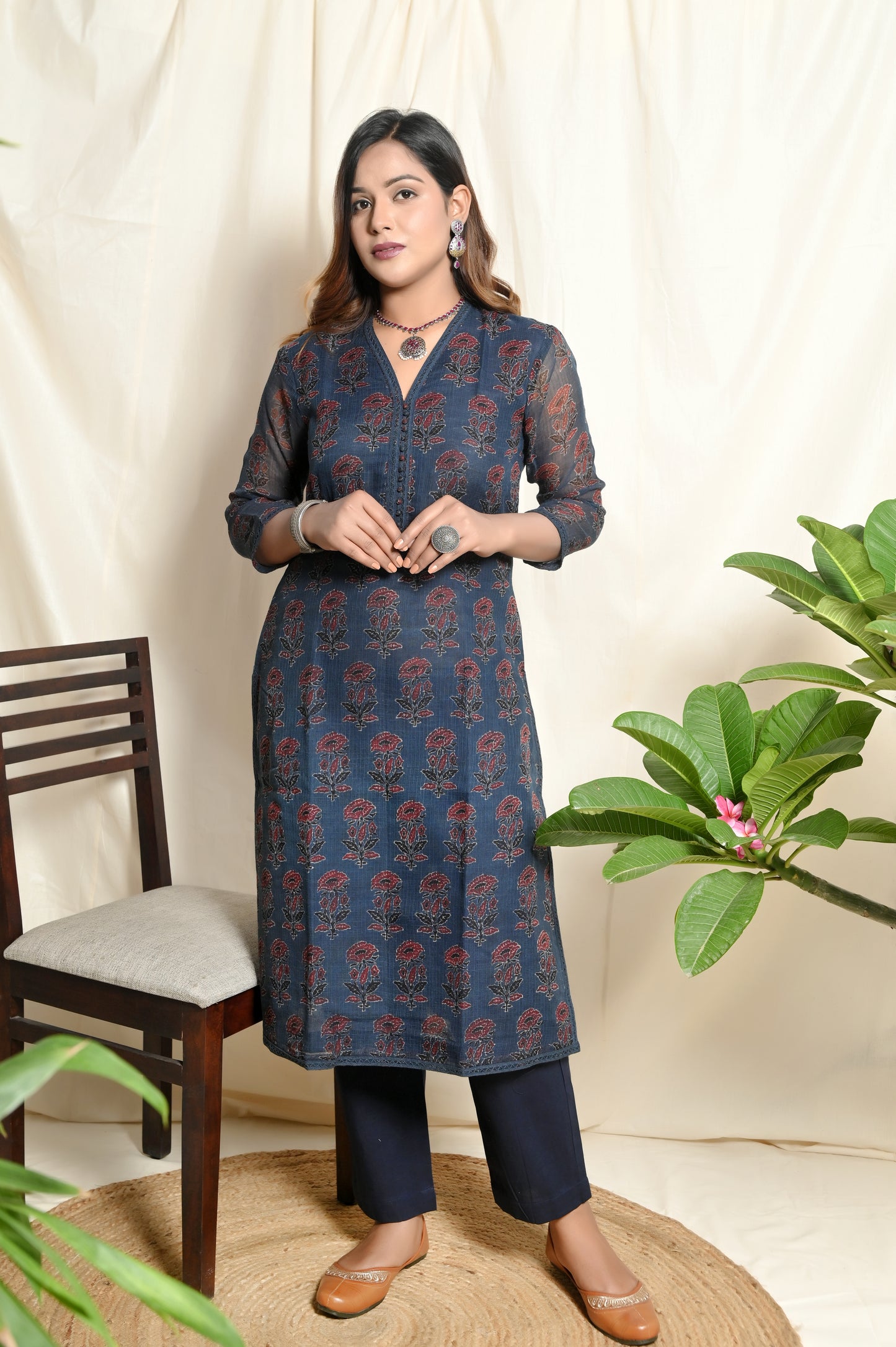 Fabric7 Blue Ajrakh Set