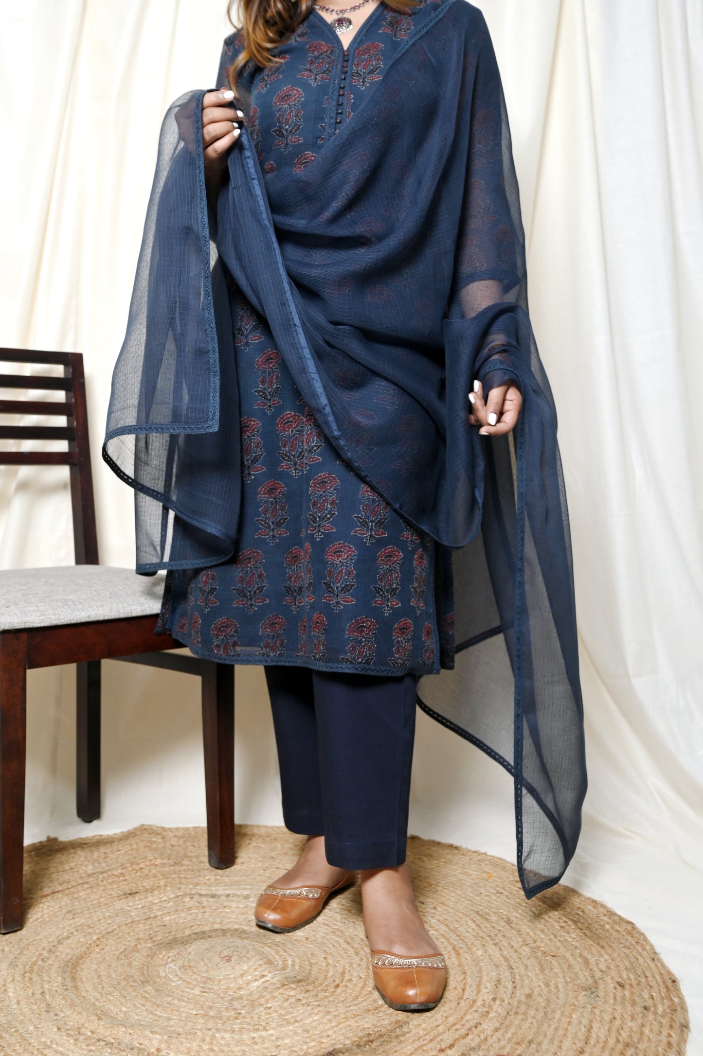 Fabric7 Blue Ajrakh Set